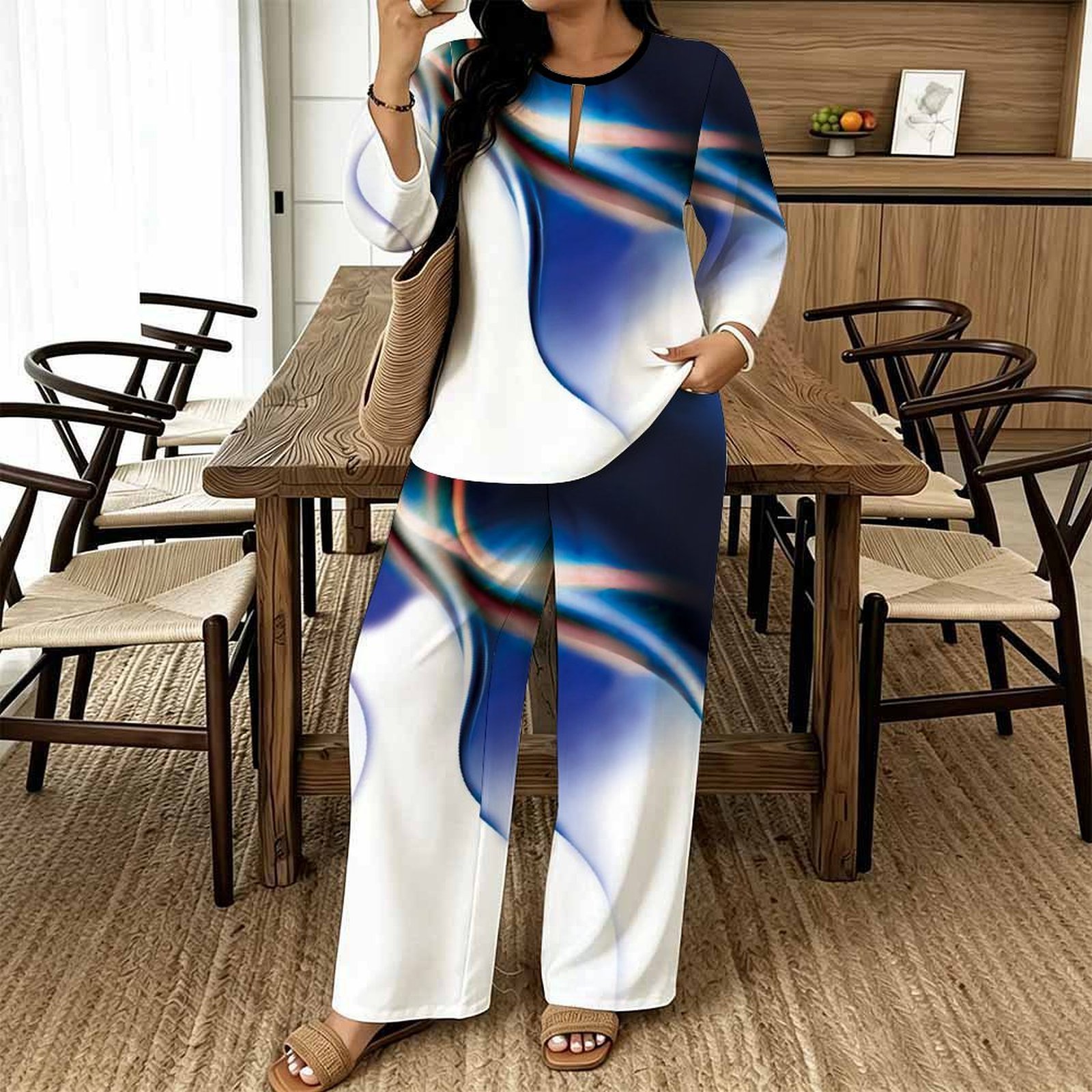 Summer Clothing Women Sale - Women Casual Print Two Piece Set