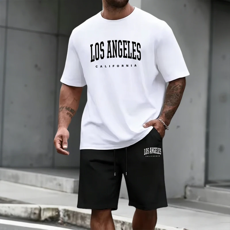 Summer Clothing Trend - Men's Tracksuit Short Sleeve Top and