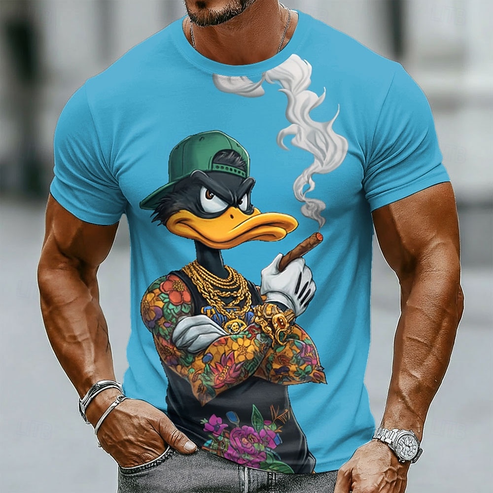 Summer Duck Clothing - Funny 3D Grumpy Black Duck in