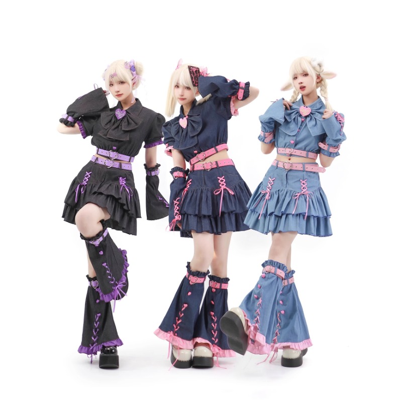 Summer Clothing Women Sale - 2024 Denim Sweetheart Y2k Set Japanese