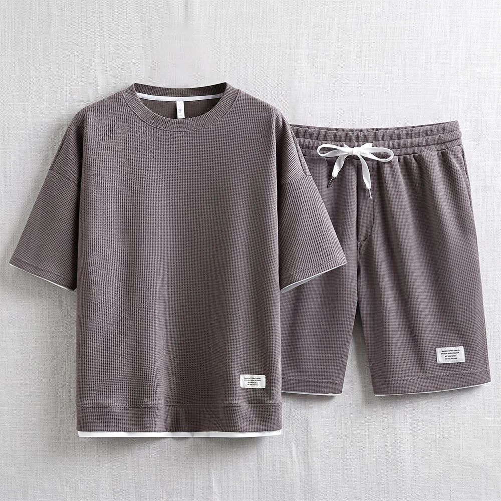 Summer Men's Waffle Knit Track - Summer Clothing Trend 评论和价格