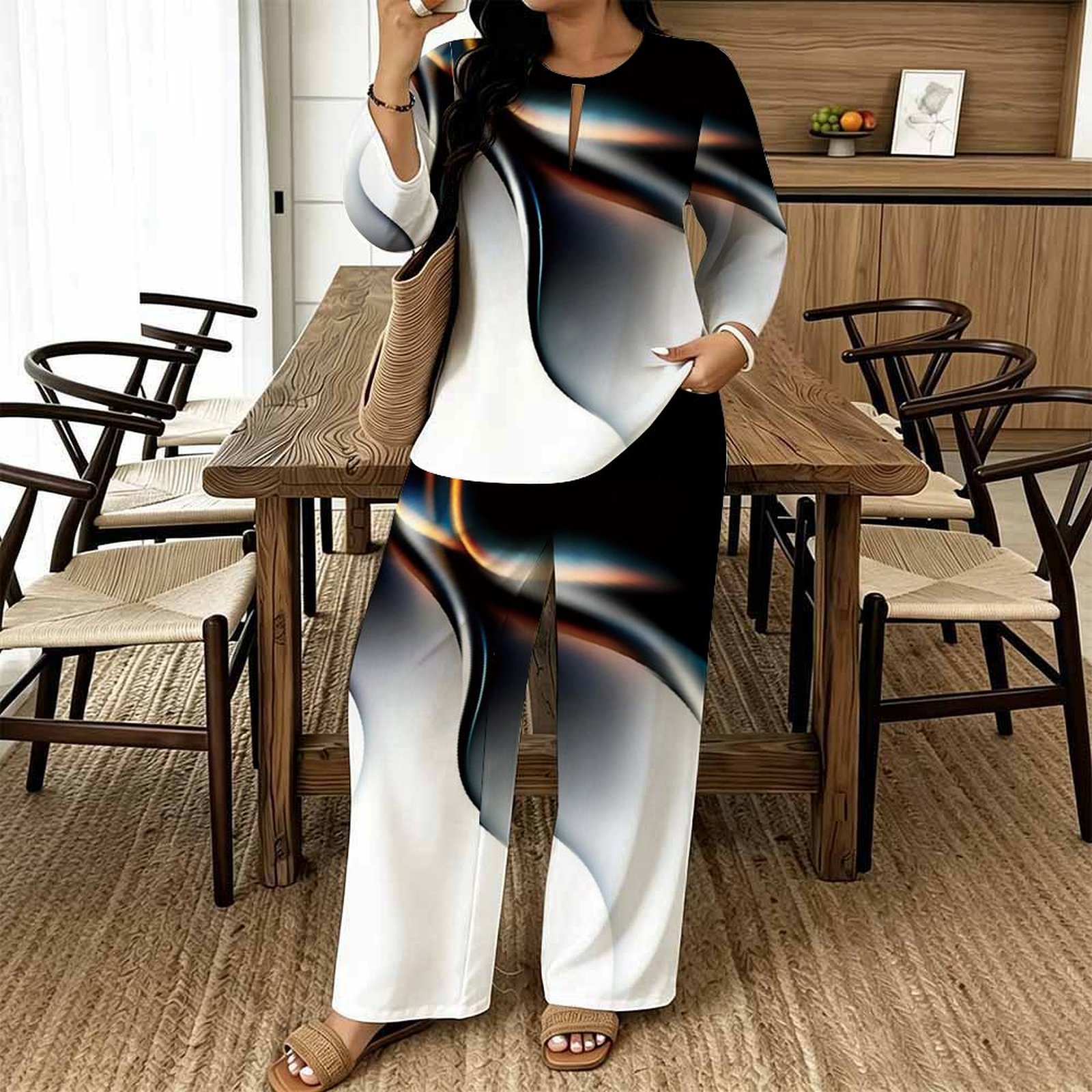 Women Casual Print Two Piece S - Summer Clothing Women Sale 评论和价格