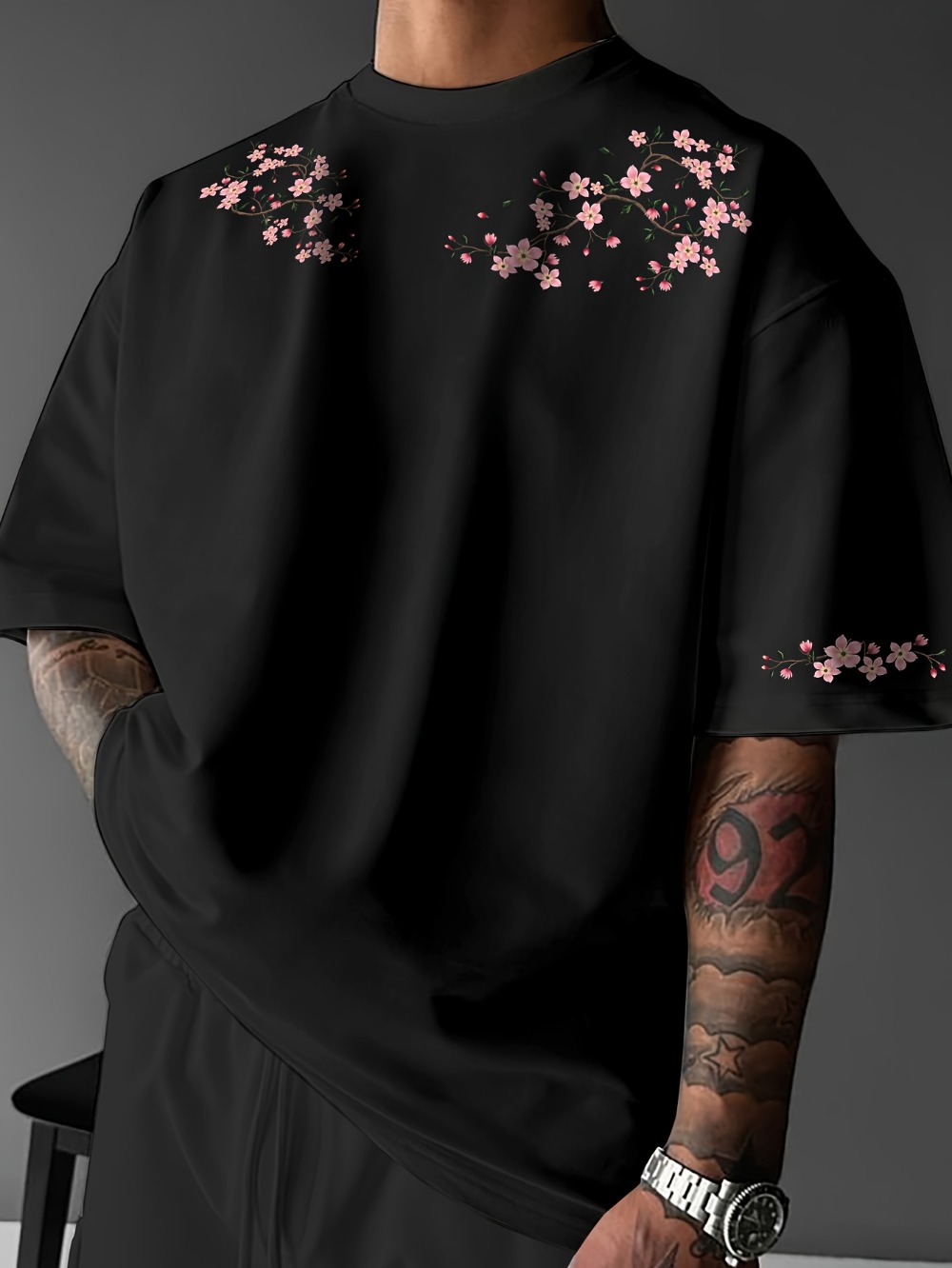 Japanese Harajuku Cherry Bloss - Japanese Summer Clothing Men 评论和价格