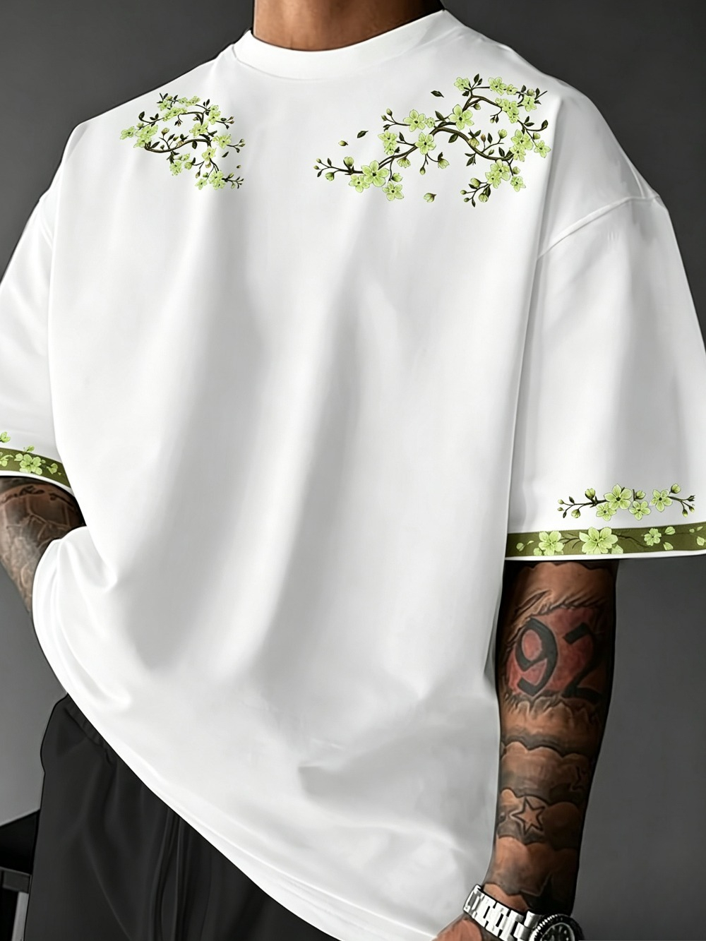 Japanese Harajuku Cherry Bloss - Japanese Summer Clothing Men 评论和价格