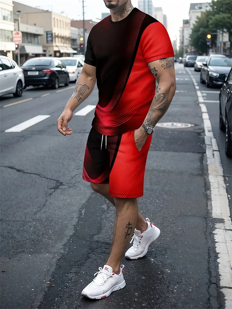 Men Women Gradient Texture T-s - Summer Clothing Trend 评论和价格