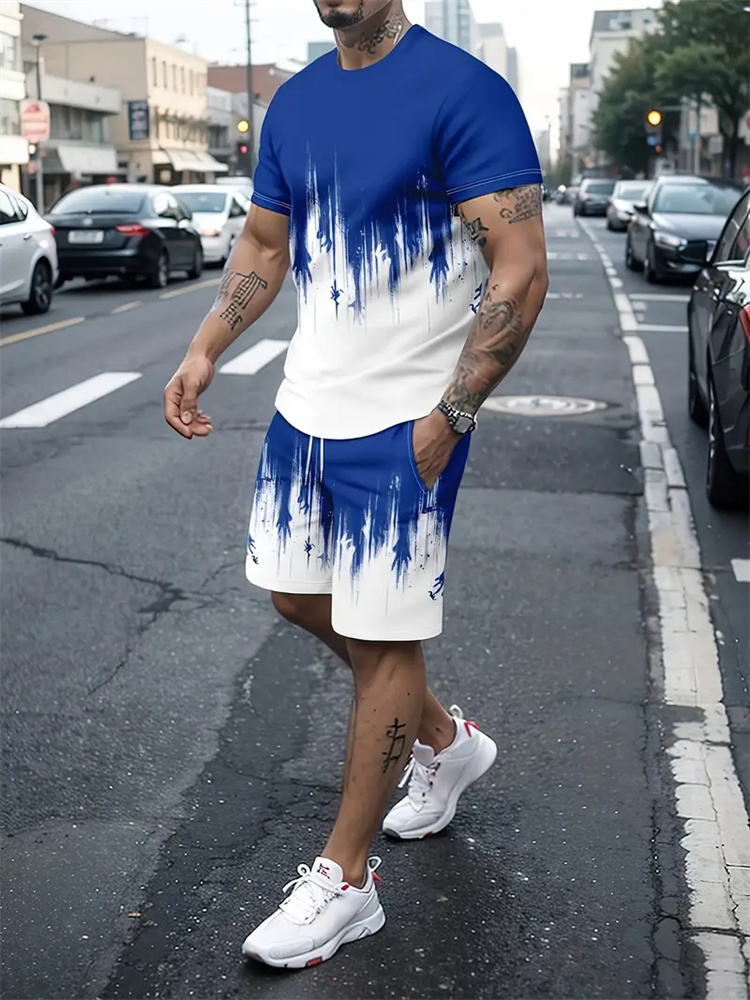 Men Women Gradient Texture T-s - Summer Clothing Trend 评论和价格