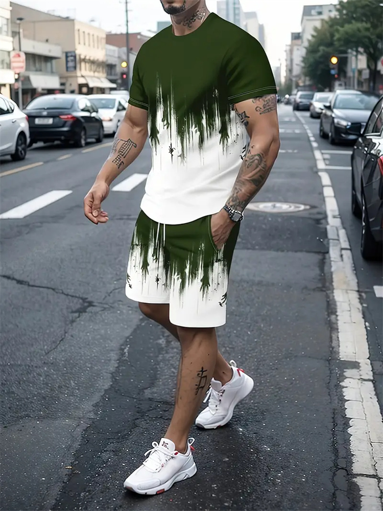 Men Women Gradient Texture T-s - Summer Clothing Trend 评论和价格