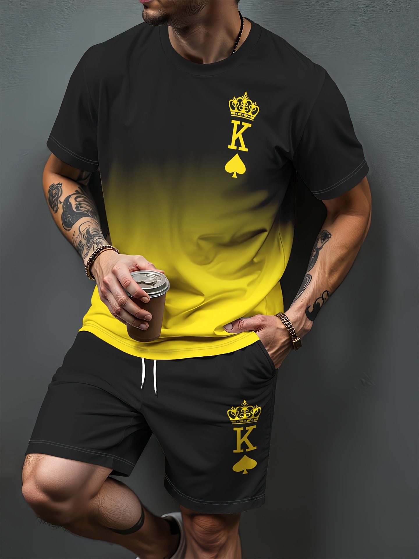 Gradient Letter Pattern 3D Pri - Summer Clothing Trend 评论和价格