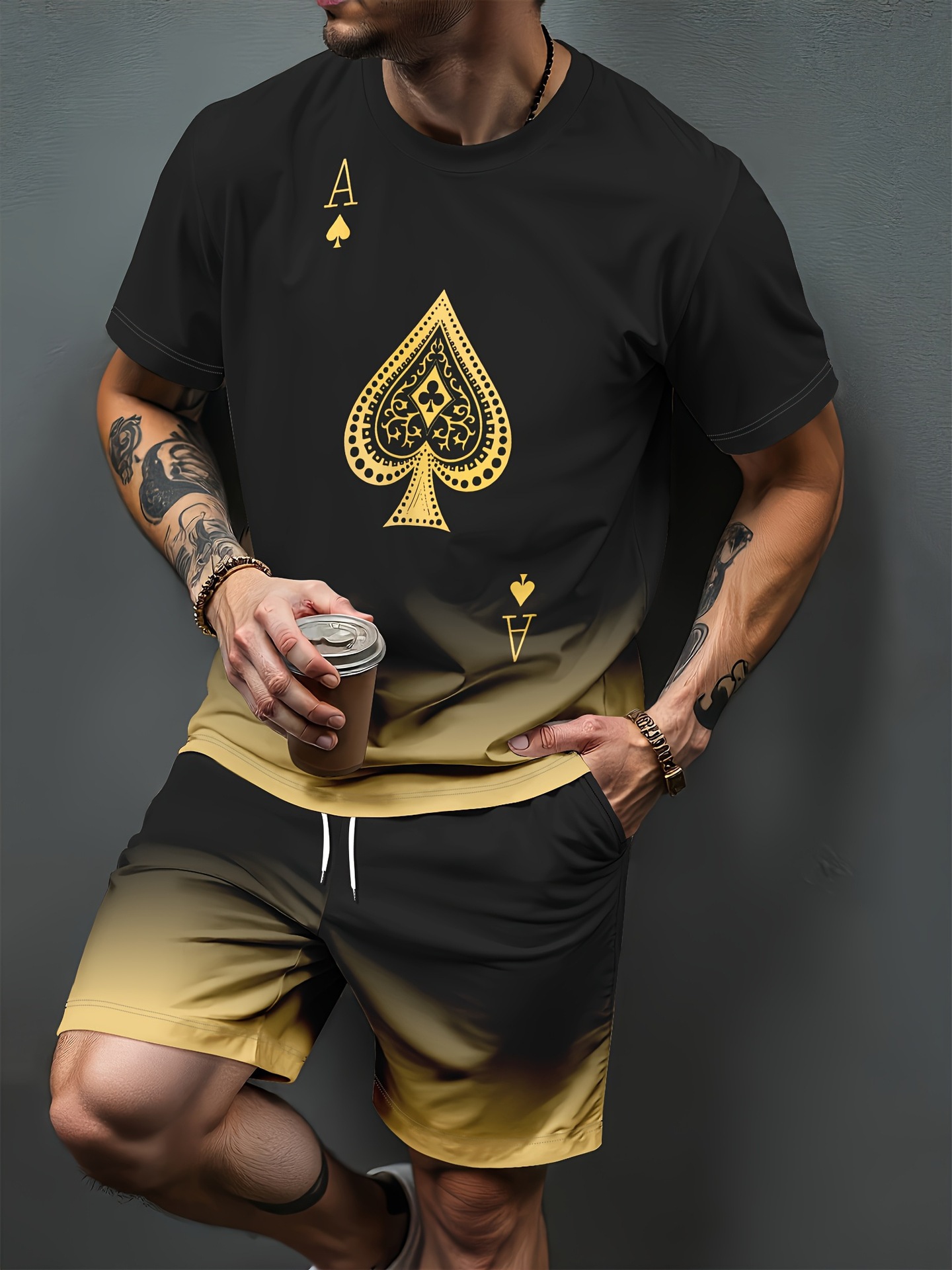 Gradient Letter Pattern 3D Pri - Summer Clothing Trend 评论和价格