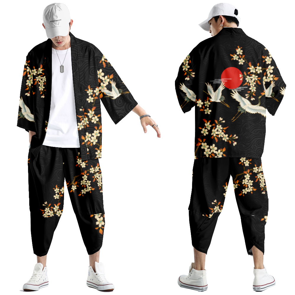 Kanagawa Wave Dragon Crane Jap - Japanese Summer Clothing Men 评论和价格