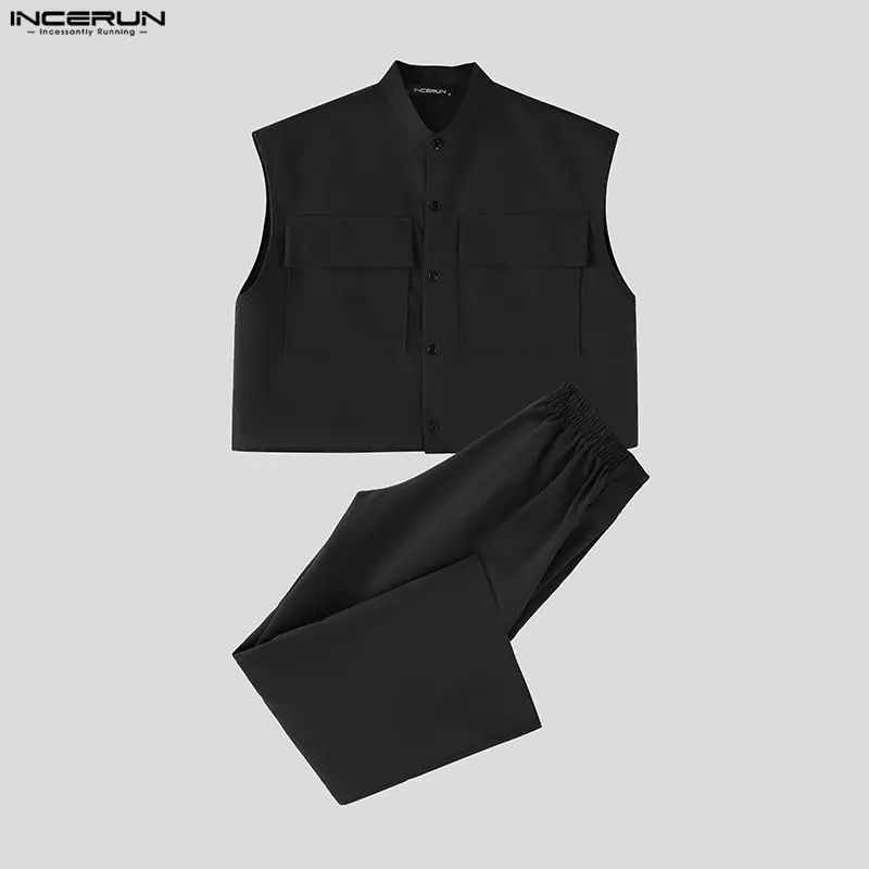 INCERUN Men Sets Solid Sleevel - Summer Clothing Trend 评论和价格