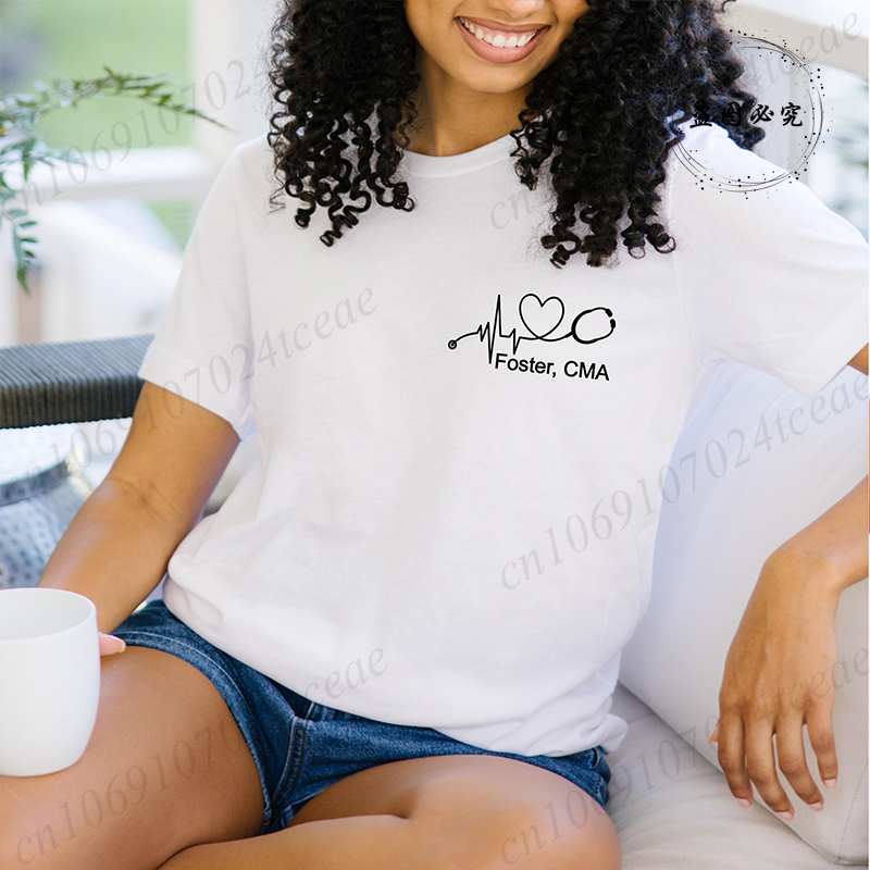 Custom Name Nurse Shirt Stetho - Summer Clothing Names 评论和价格
