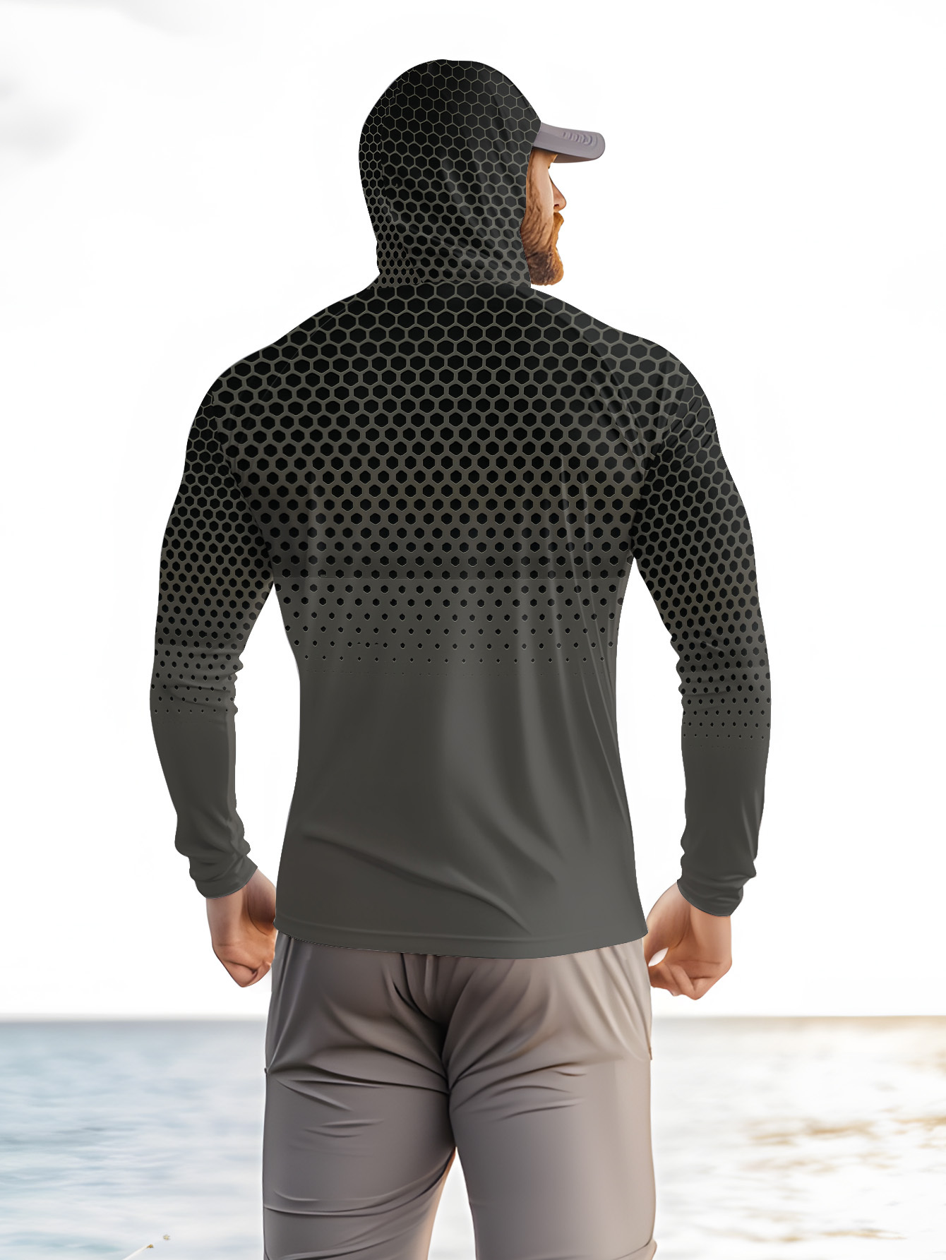 Men Hood Fishing Shirt long sl - Summer Clothing Men 评论和价格