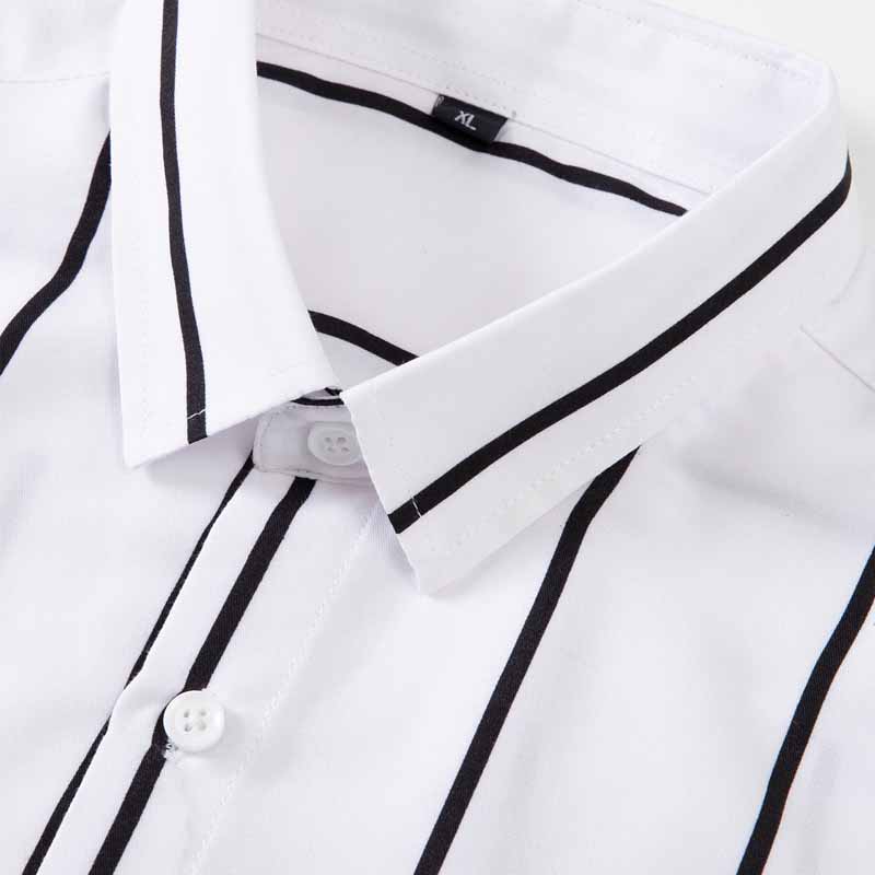 Men's Striped Dress Shirt Long - Summer Clothing Men 评论和价格