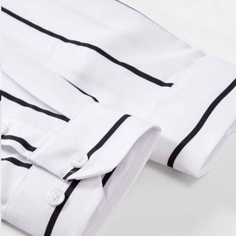 Men's Striped Dress Shirt Long - Summer Clothing Men 评论和价格