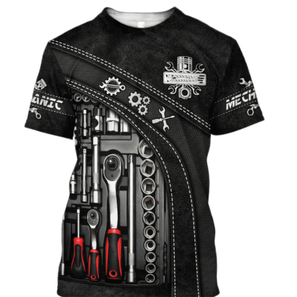 Vintage T-Shirt Mechanic 3D Pr - Summer Clothing Names 评论和价格