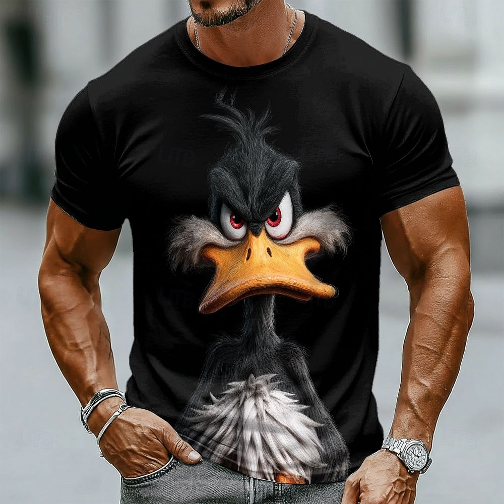 Funny 3D Grumpy Black Duck in  - Summer Duck Clothing 评论和价格