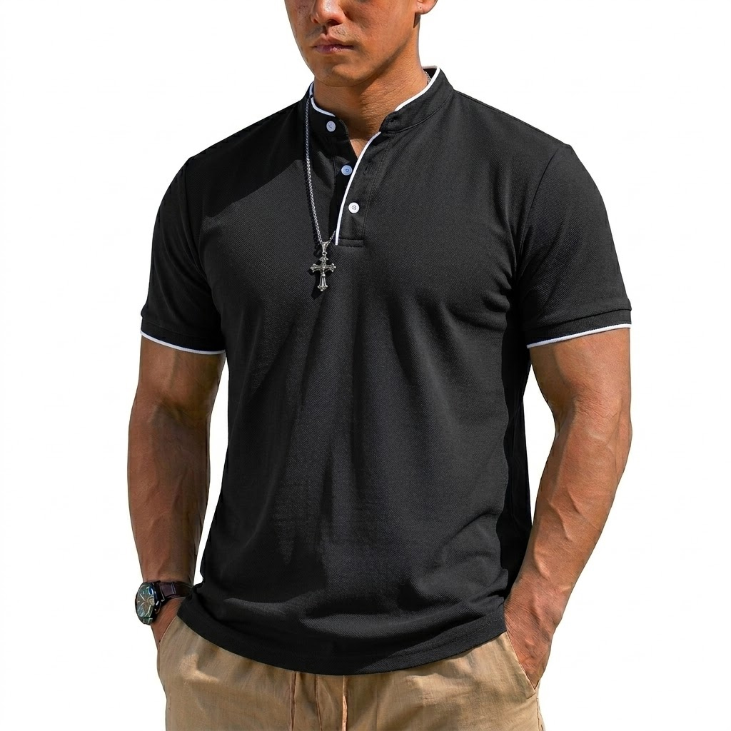 Summer Short Sleeve Henley Shi - Summer Clothing Trend 评论和价格