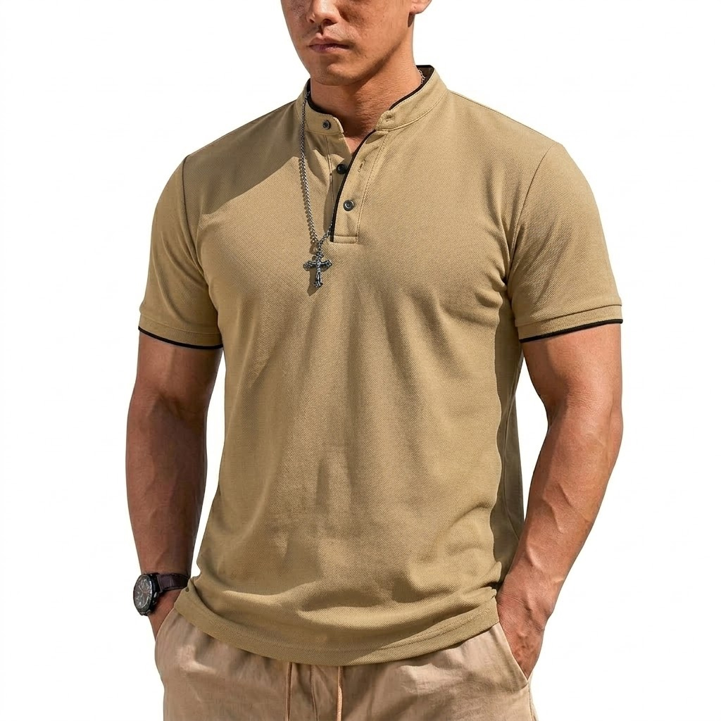 Summer Short Sleeve Henley Shi - Summer Clothing Trend 评论和价格