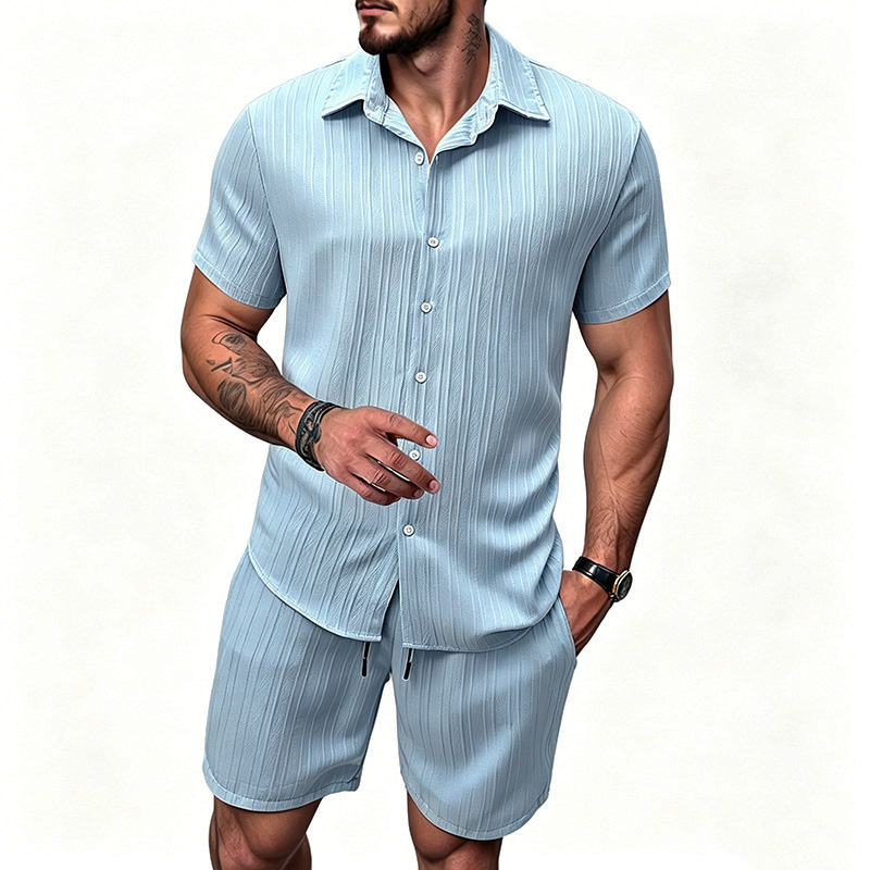 2026 New Men Vertical Wrinkle  - Summer Clothing Trend 评论和价格