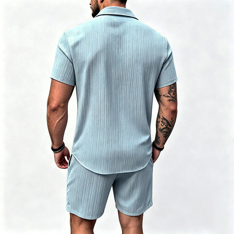2026 New Men Vertical Wrinkle  - Summer Clothing Trend 评论和价格
